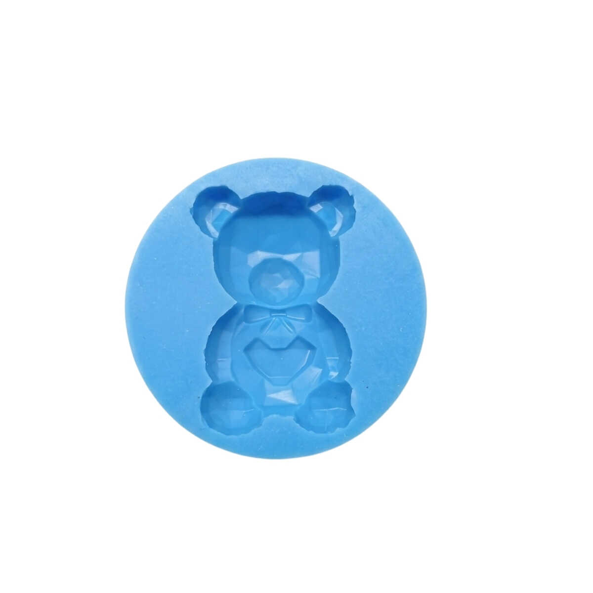Molde Silicona Oso Geométrico Facetado con Corazón 3D