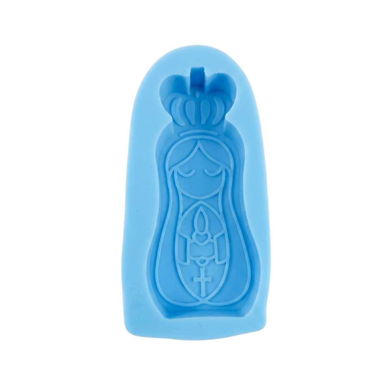 Molde de Silicona Virgen del Valle Estilo Estilizado en Relieve para Velas Decorativas