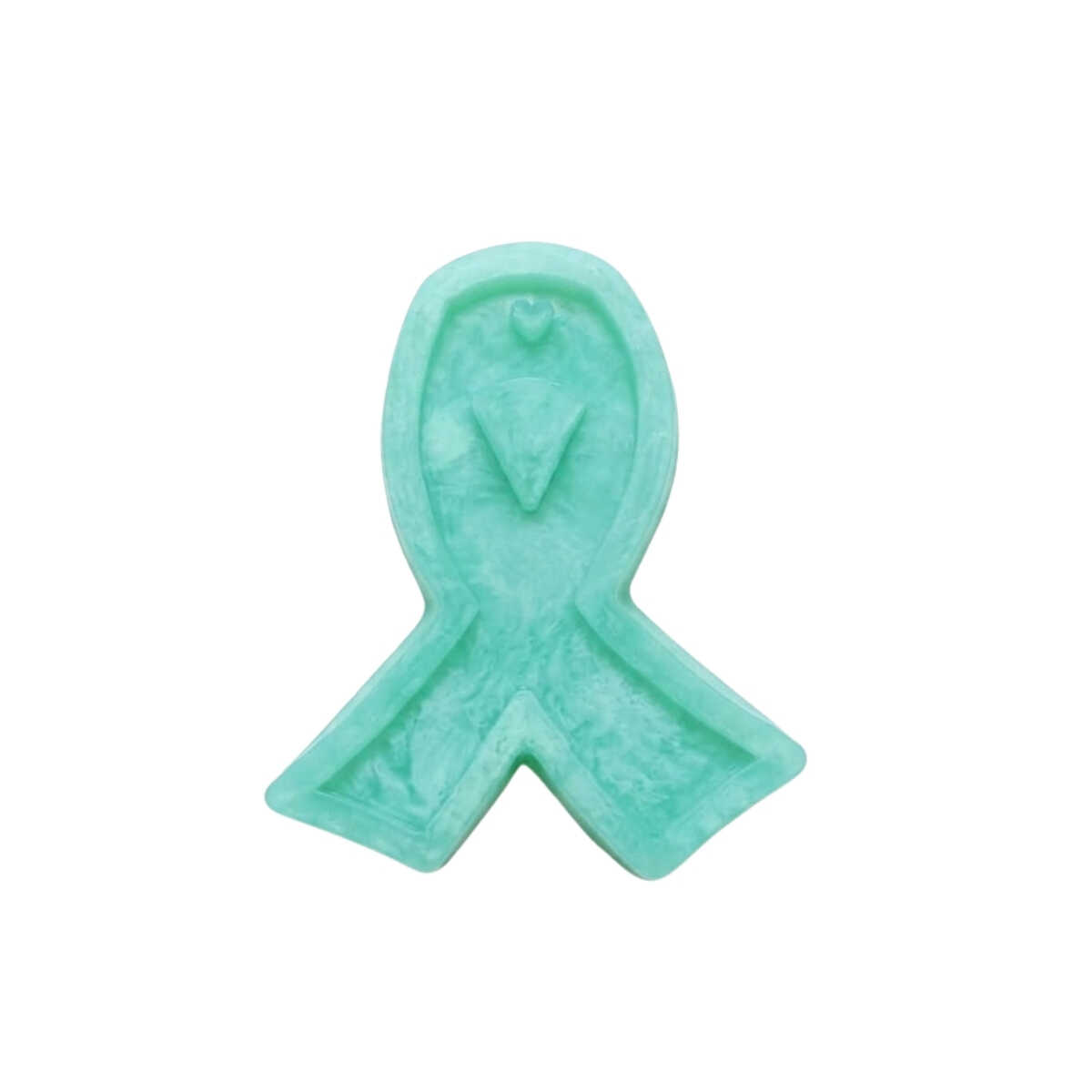 Molde Silicona Lazo de Concientización con Orificio de Corazón