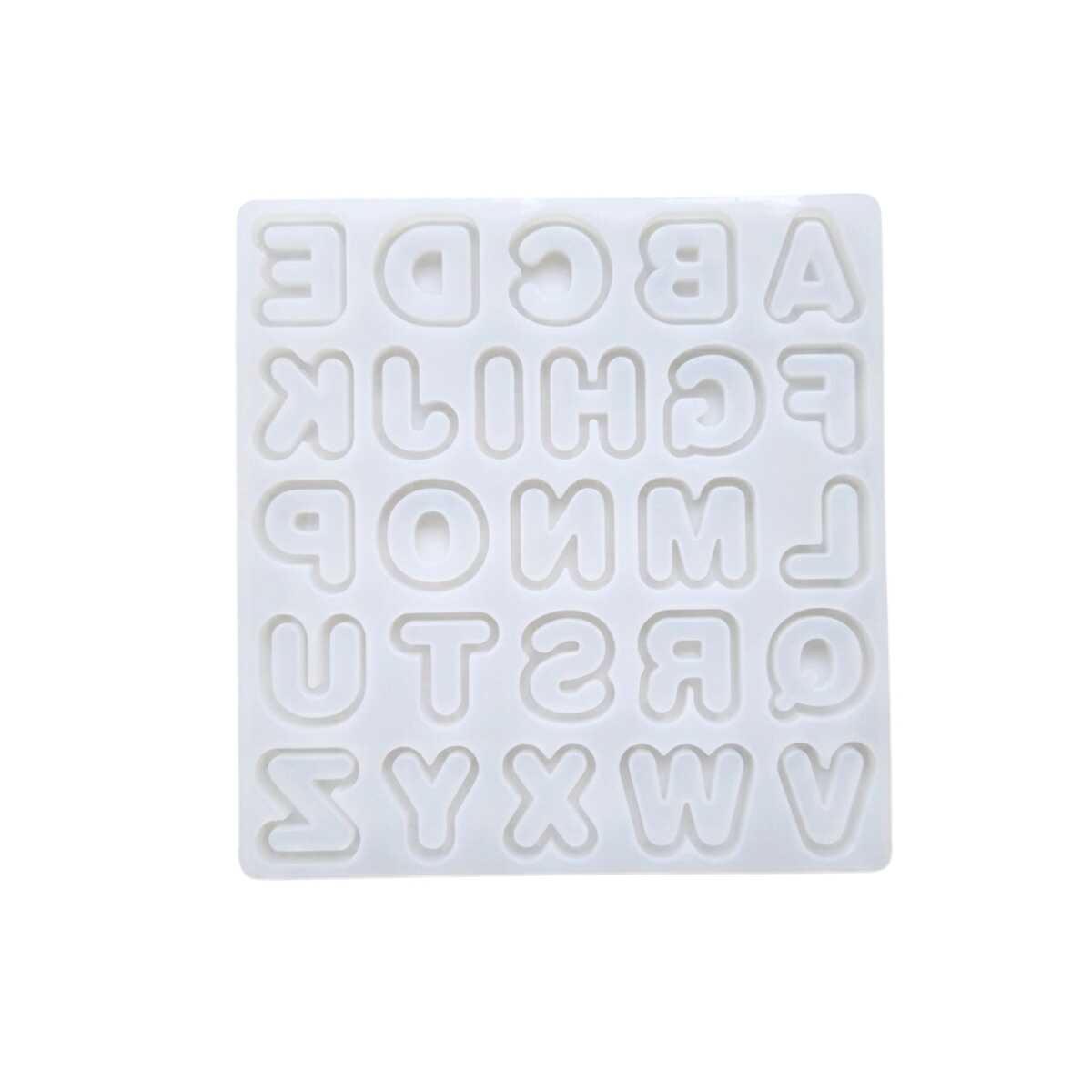 Molde Silicona Abecedario Letras Redondas (Bubble) para Resina