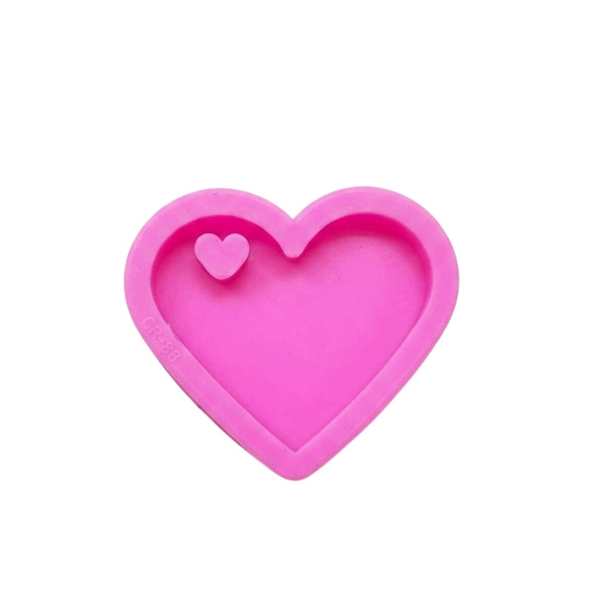 Molde Silicona Corazón Clásico con Perforación de Corazón