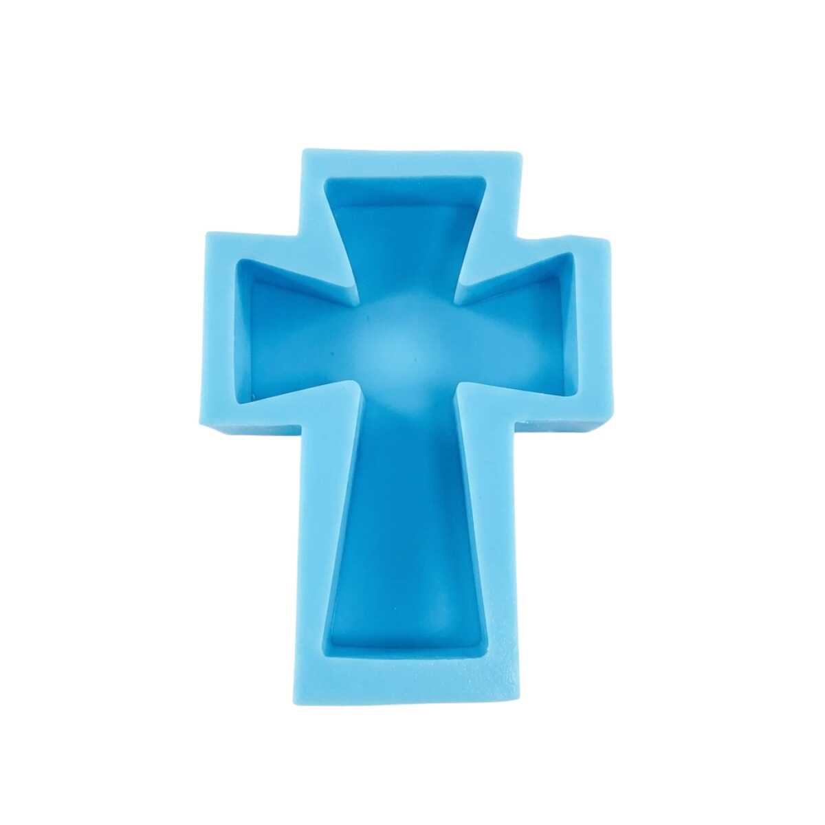 Molde de Silicona Cruz Geométrica Lisa en Relieve para Velas Decorativas